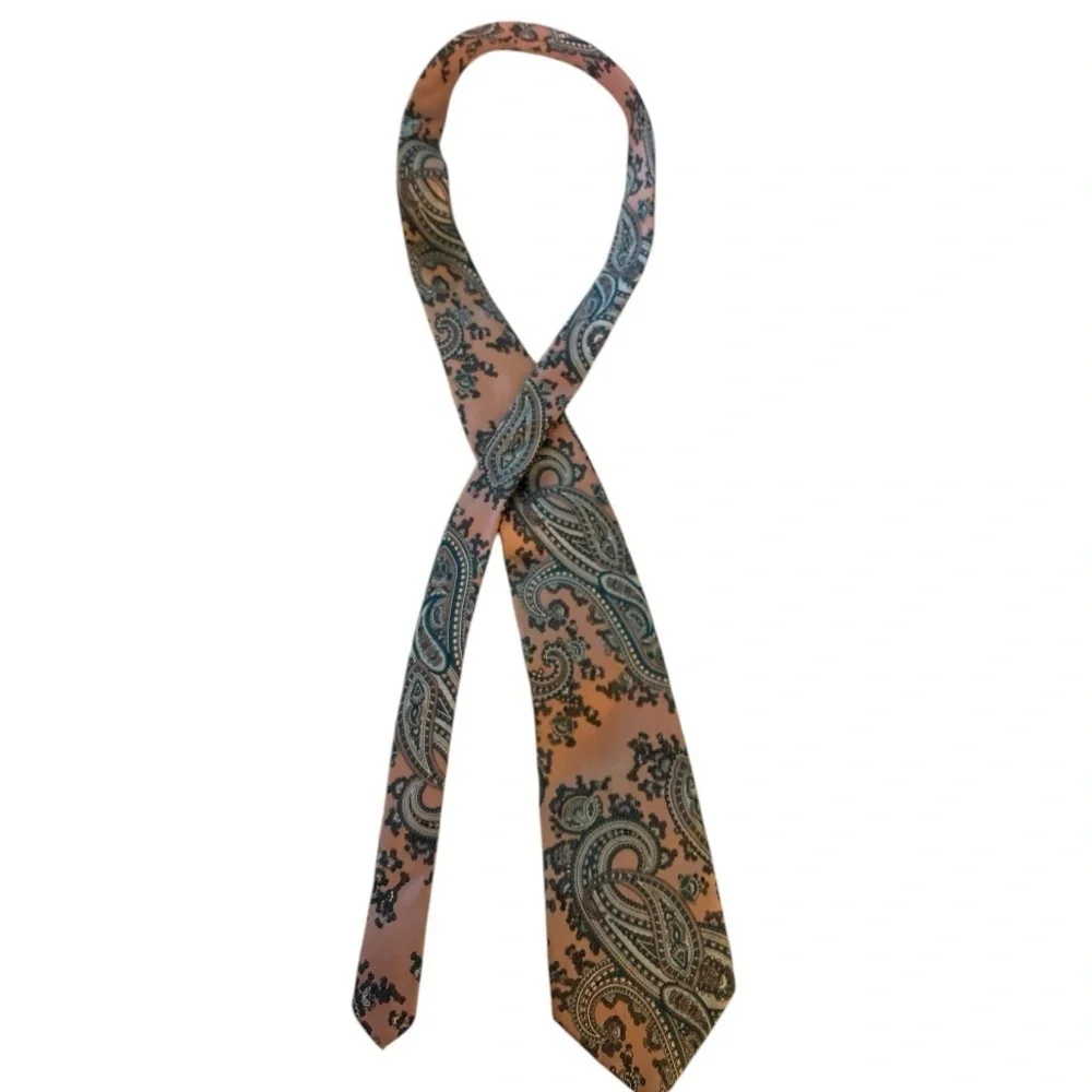 EXECUTIVE COLLECTION Mens tie,100% Italian silk, rose with blue and green design
